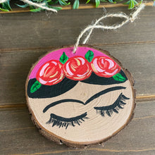 Load image into Gallery viewer, Mini Pink Painted Frida’s on Wood Rounds