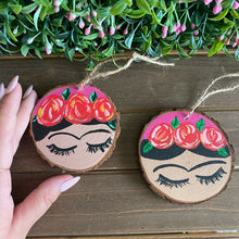 Load image into Gallery viewer, Mini Pink Painted Frida’s on Wood Rounds