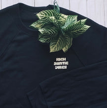 Load image into Gallery viewer, Rich Auntie/ Tia Vibes Crewneck in Deep Black