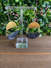 Load image into Gallery viewer, Black Howlite and Brass earrings