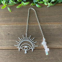 Load image into Gallery viewer, Silver Seeing Eye Rose Quartz Bookmark