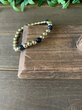 Load image into Gallery viewer, Blue Goldstone & Gold Bracelet