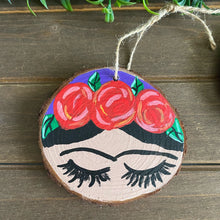 Load image into Gallery viewer, Mini Purple Painted Frida’s on Wood Rounds