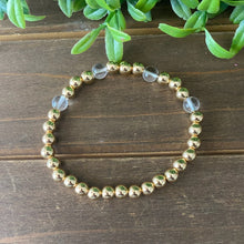 Load image into Gallery viewer, Clear Quartz & Gold Bracelet