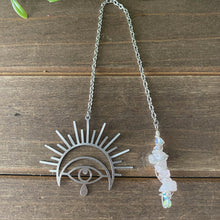 Load image into Gallery viewer, Silver Seeing Eye Rose Quartz Bookmark