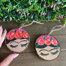 Load image into Gallery viewer, Mini Pink Painted Frida’s on Wood Rounds