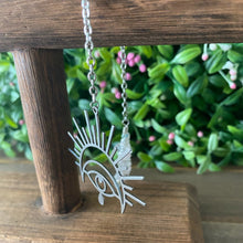Load image into Gallery viewer, Silver Seeing Eye Rose Quartz Bookmark