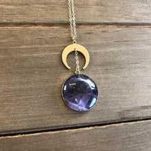 Load image into Gallery viewer, Amethyst Crescent Moon Drop