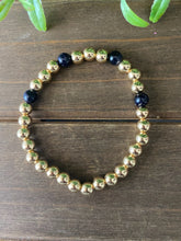 Load image into Gallery viewer, Blue Goldstone & Gold Bracelet