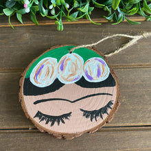 Load image into Gallery viewer, Mini Green Painted Frida’s on Wood Rounds