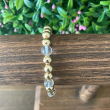 Load image into Gallery viewer, Clear Quartz & Gold Bracelet