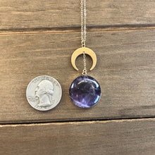 Load image into Gallery viewer, Amethyst Crescent Moon Drop