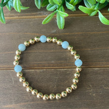 Load image into Gallery viewer, Aquamarine & Gold Bracelet