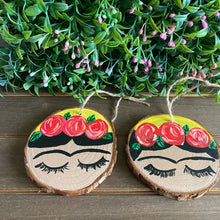 Load image into Gallery viewer, Mini Yellow Painted Frida’s on Wood Rounds