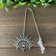 Load image into Gallery viewer, Silver Seeing Eye Rose Quartz Bookmark