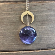 Load image into Gallery viewer, Amethyst Crescent Moon Drop