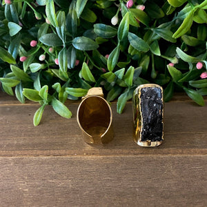 Black Tourmaline Adjustable Ring