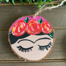 Load image into Gallery viewer, Mini Pink Painted Frida’s on Wood Rounds
