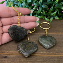 Load image into Gallery viewer, Heart Labradorite Keychain
