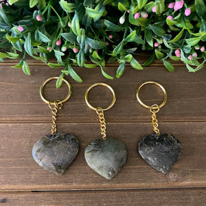 Heart Labradorite Keychain