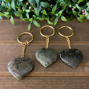 Heart Labradorite Keychain